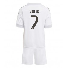 Real Madrid Vinicius Junior #7 Hemmaställ Barn 2025-26 Korta ärmar (+ Korta byxor)